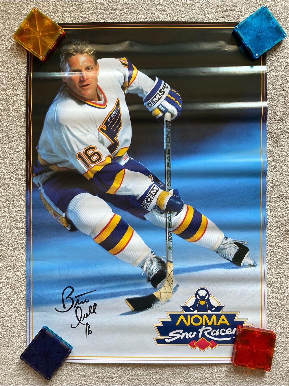 Vintage NHL Brett Hull Hockey Poster Nima Sno Racer